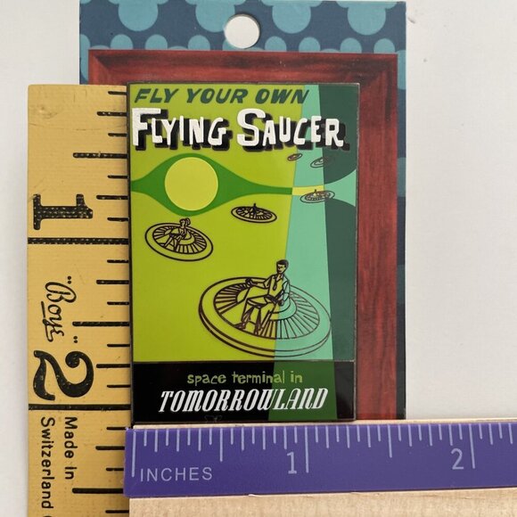 Disney 04 Disneyland Attraction Poster Series LE Pin TOMORROWLAND Flying Saucer - Picture 4 of 4
